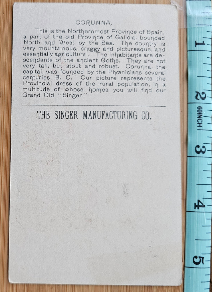 Advertising Trade Card 1893 World's Fair Souvenir Singer Sewing Machine Spain