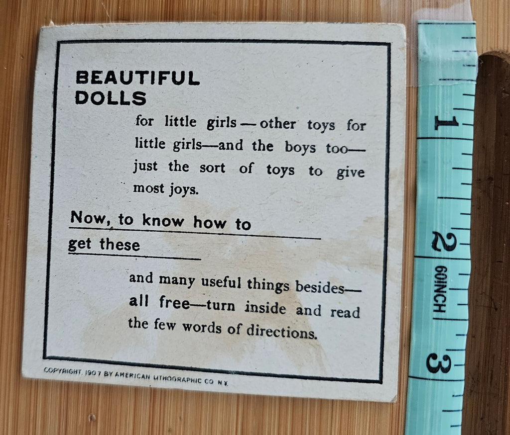 Advertising Trade Card Babbit's Soap Girl Doing Laundry in Pail Fold Out Style