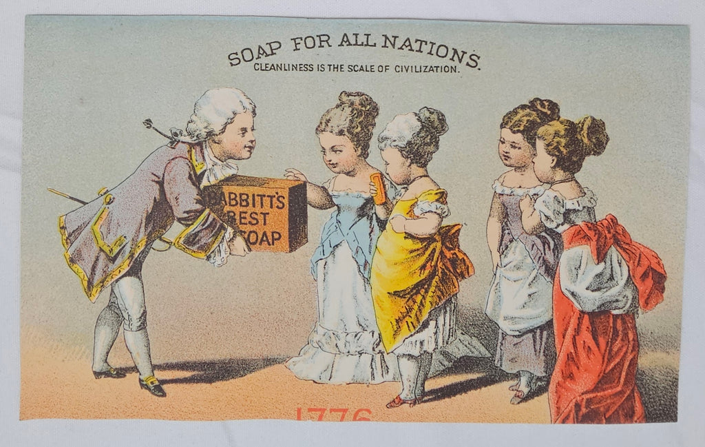 Advertising Trade Card Babbit's Soap Colonial Theme