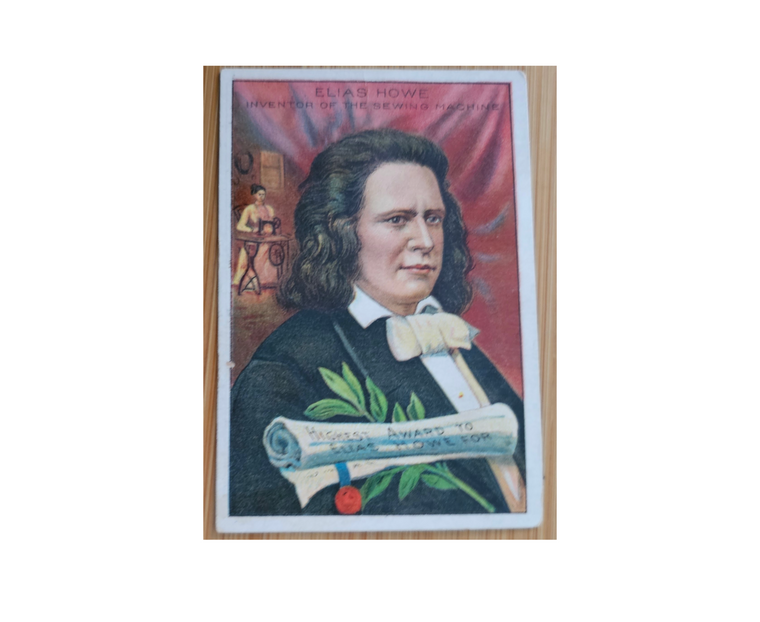 Advertising Trade Tobacco Card Royal Bengals Cigars Men of History Elias Howe