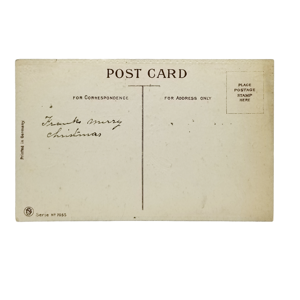 Christmas Postcard Nativity Scene Mother Mary Baby & Angels Gold Gel Finish