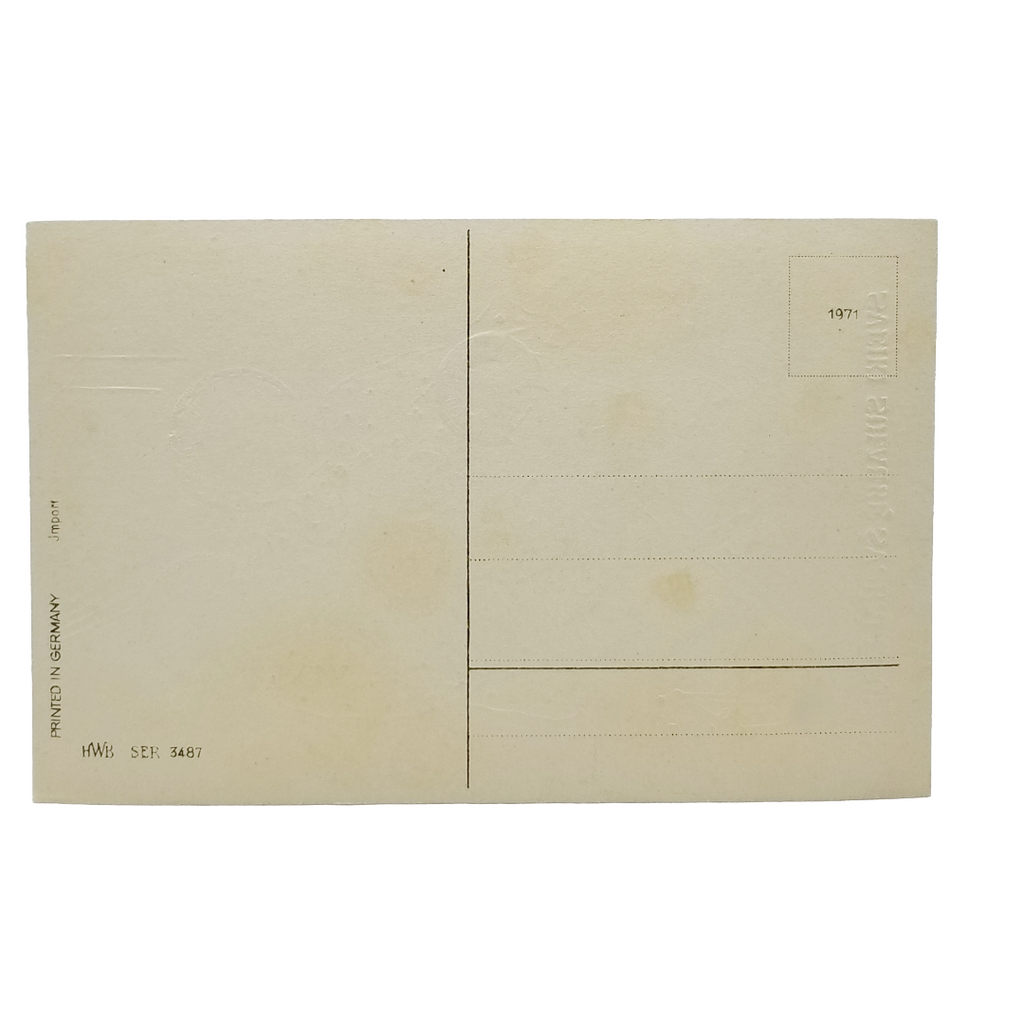 Christmas Postcard Nativity Scene Holy Family Gold w/ Gel Finish