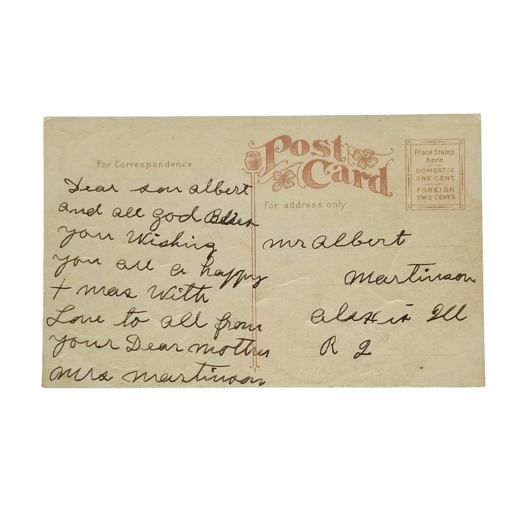 Christmas Postcard Nativity Scene Embossed Card