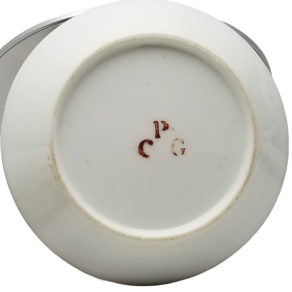Rare 18th-Century Paris Porcelain Cup & Saucer – Manufacture du Petit Carrousel (PCG Mark)
