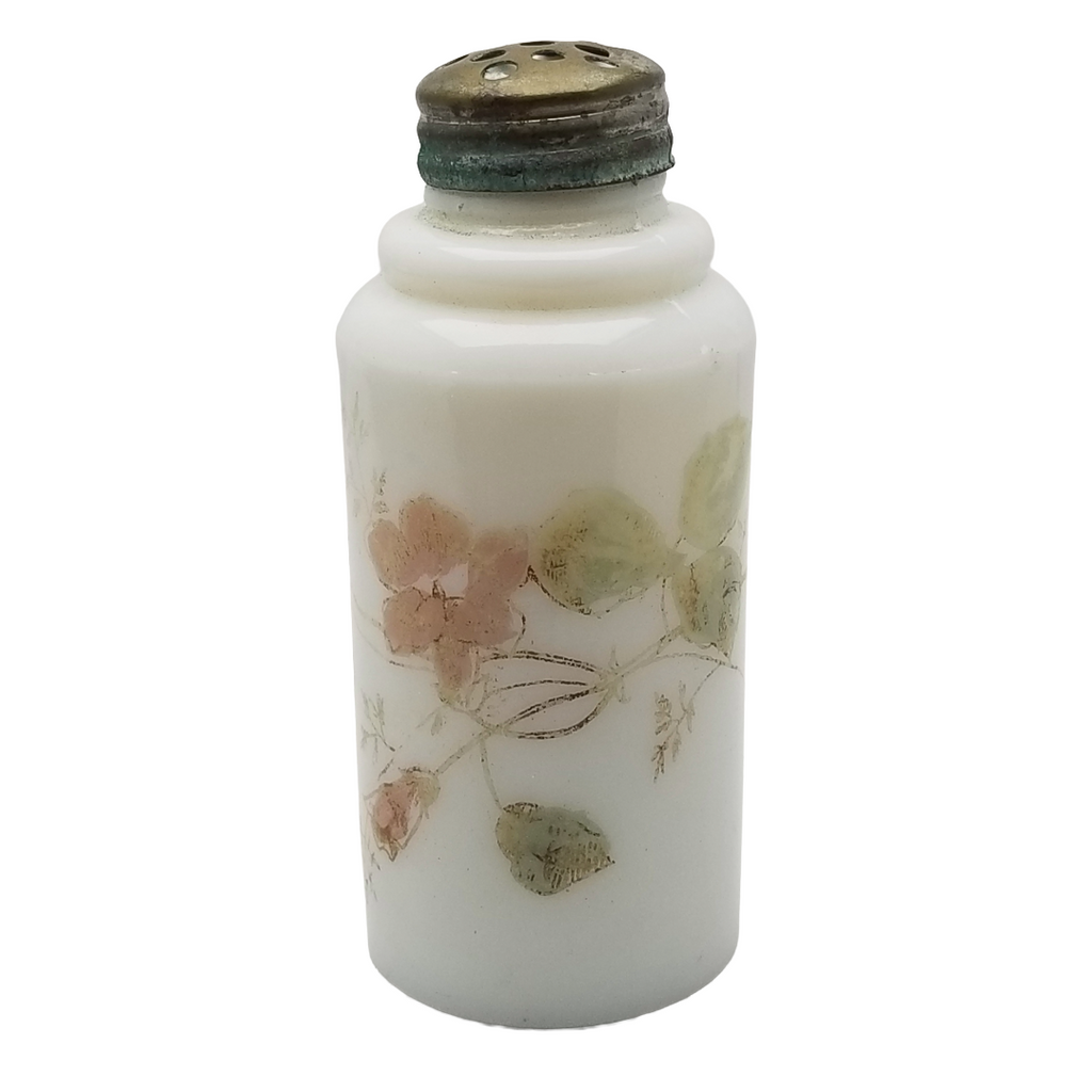Victorian Hand Painted Milk Glass Opalware Shakers Set of Six (6)