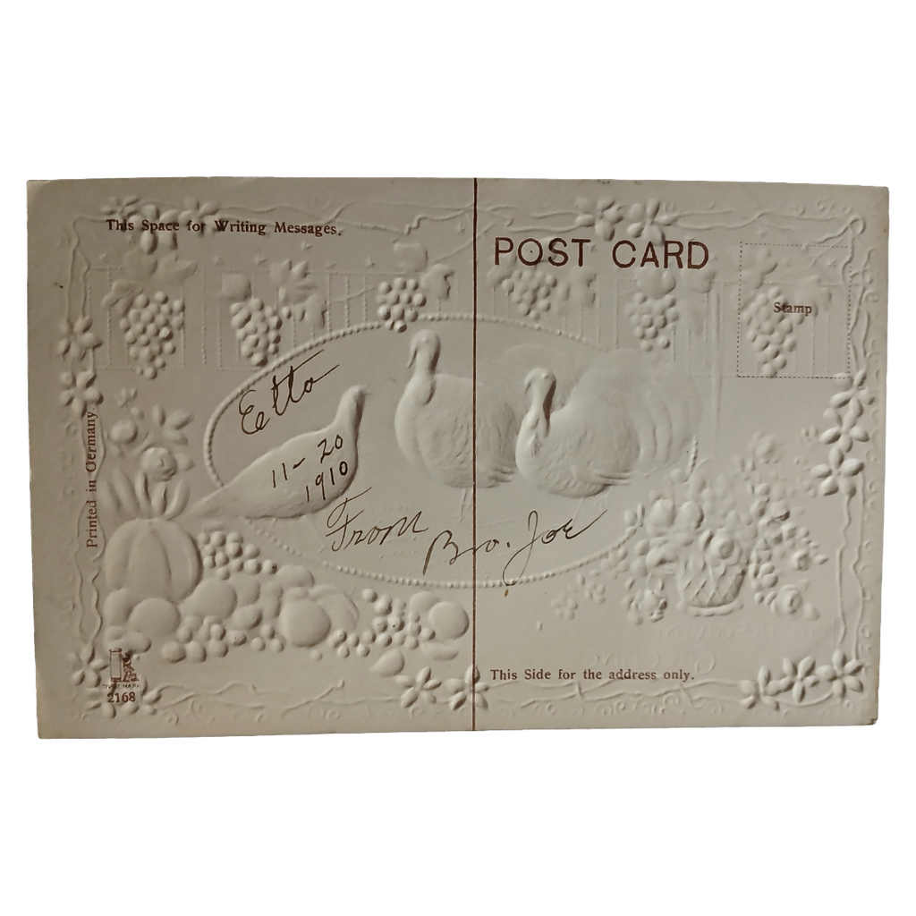 Thanksgiving Patriotic Postcard Turkeys Autumn Harvest American Flags