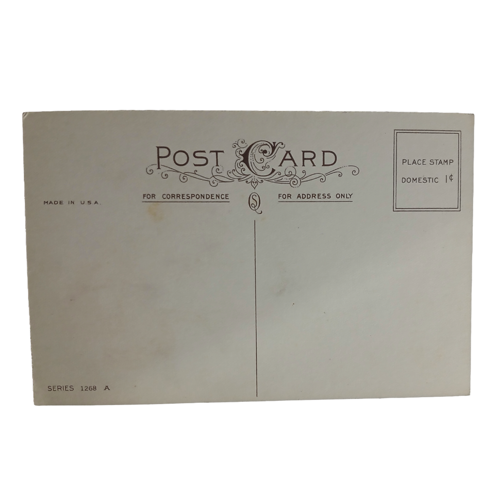 Thanksgiving Postcard Series 1268 Turkey at House Gate in Autumn