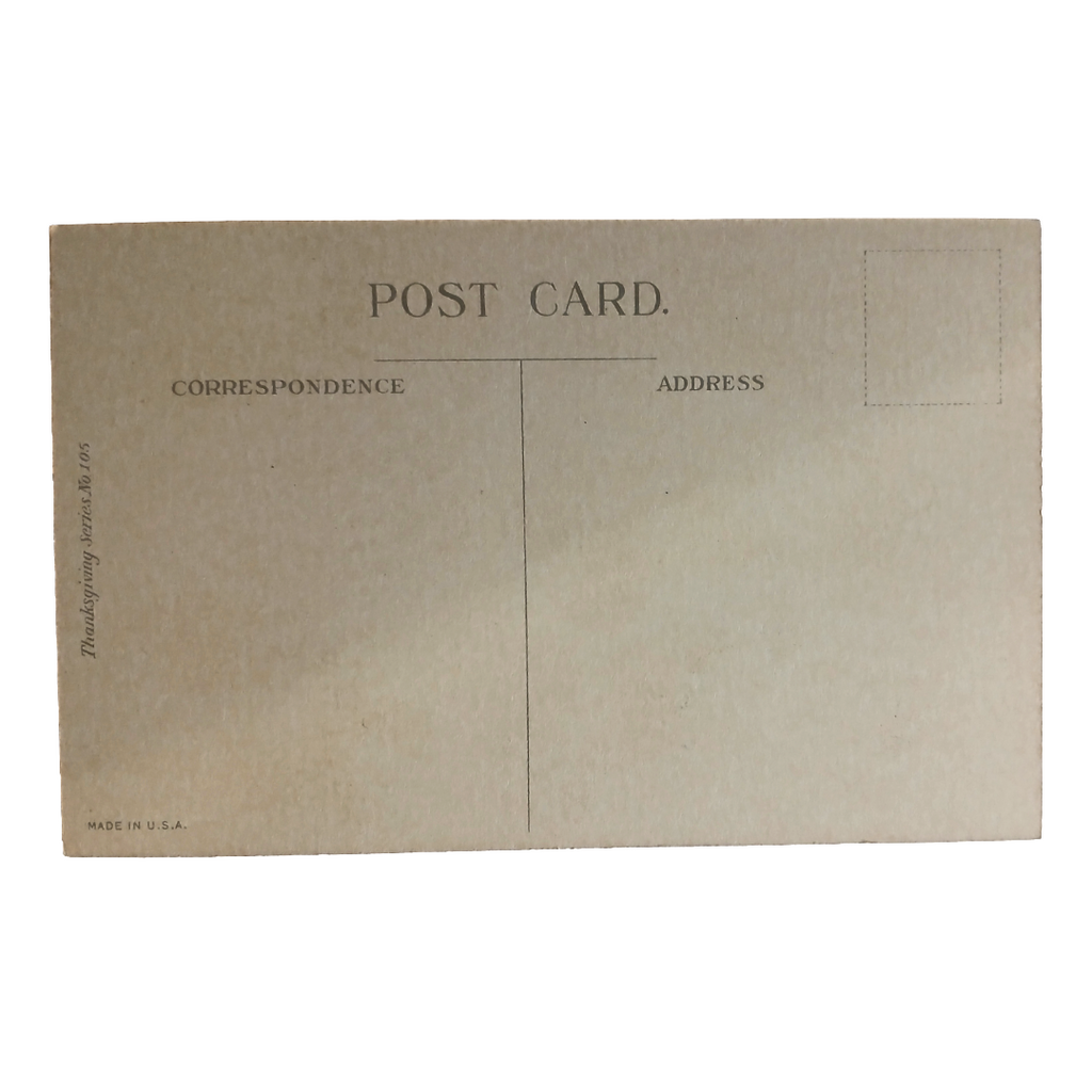 Thanksgiving Postcard Haystacks in Pumpkin Patch Arts Craft Style