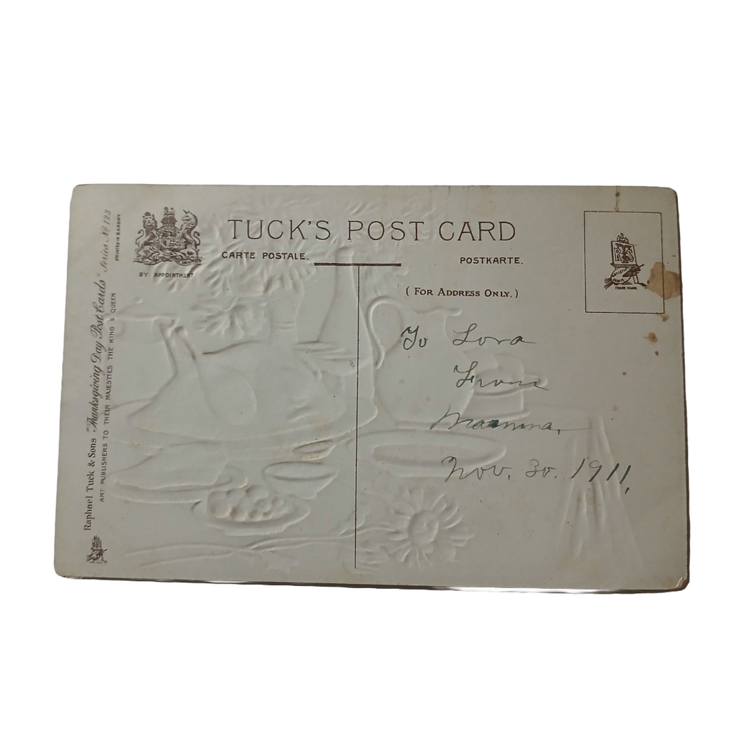 Thanksgiving Postcard Tuck Series 123 Turkey Feast on Table