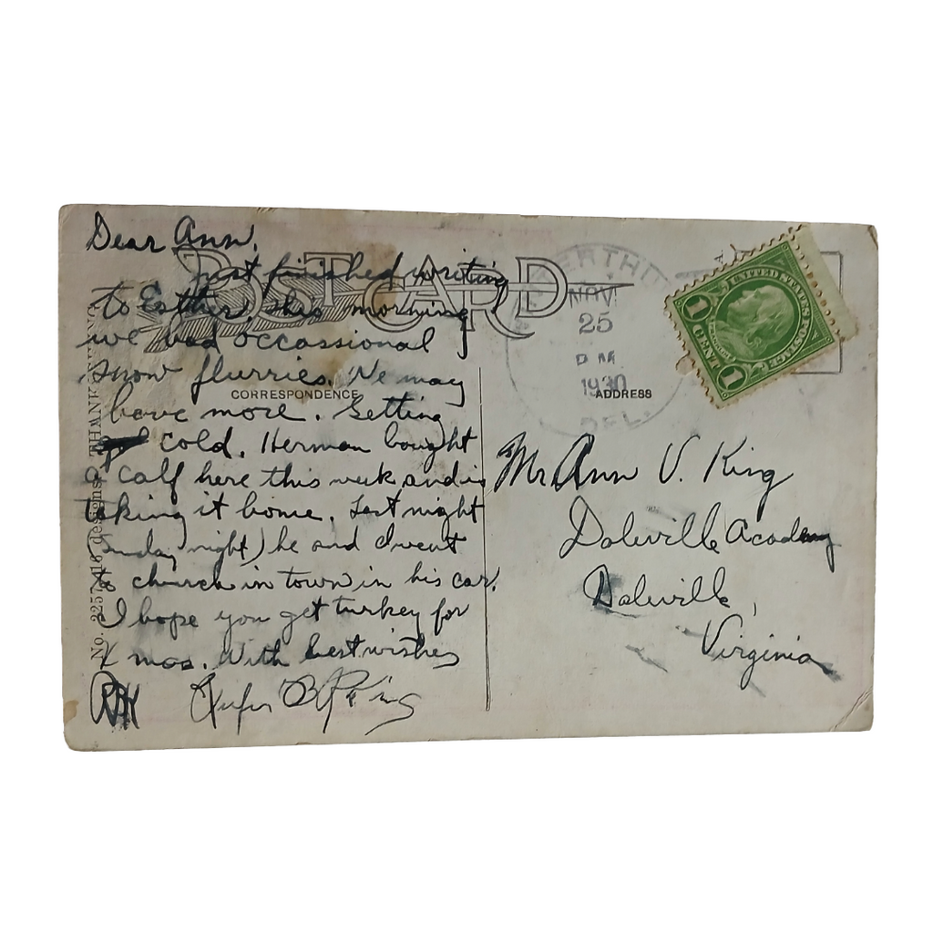 Thanksgiving Postcard Watercolor Style Turkey in Forest