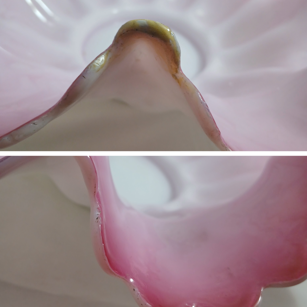 Mt Washington Cranberry Pink Opalescent Cased Glass Bride's Bowl