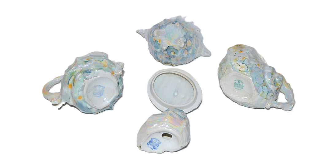 Royal Bayreuth Lusterware Spiky Murex Sea Shell 4 pc Set