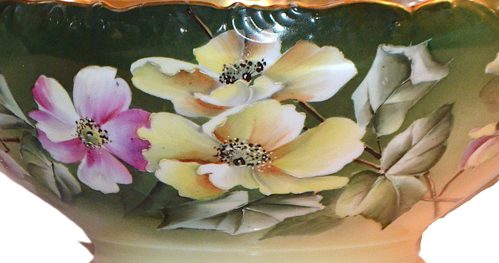 Limoges Punch Bowl Ravenwood Studios Sinclaire Hand Painted Primrose