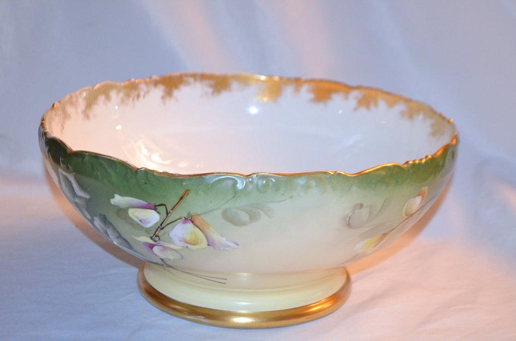 Limoges Punch Bowl Ravenwood Studios Sinclaire Hand Painted Primrose