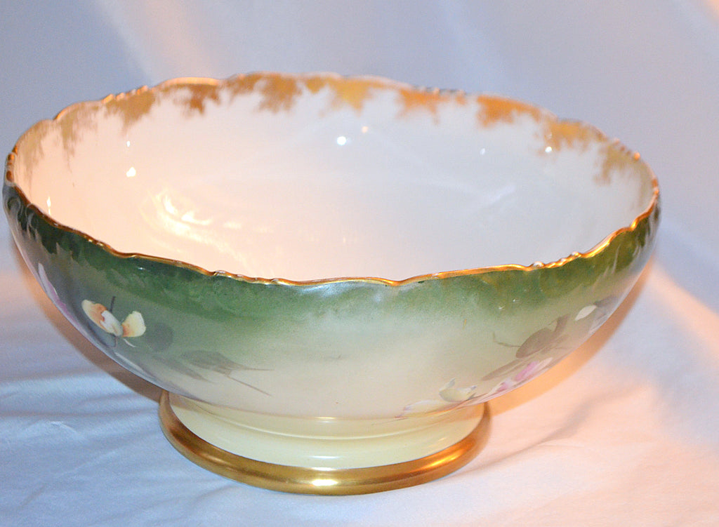 Limoges Punch Bowl Ravenwood Studios Sinclaire Hand Painted Primrose