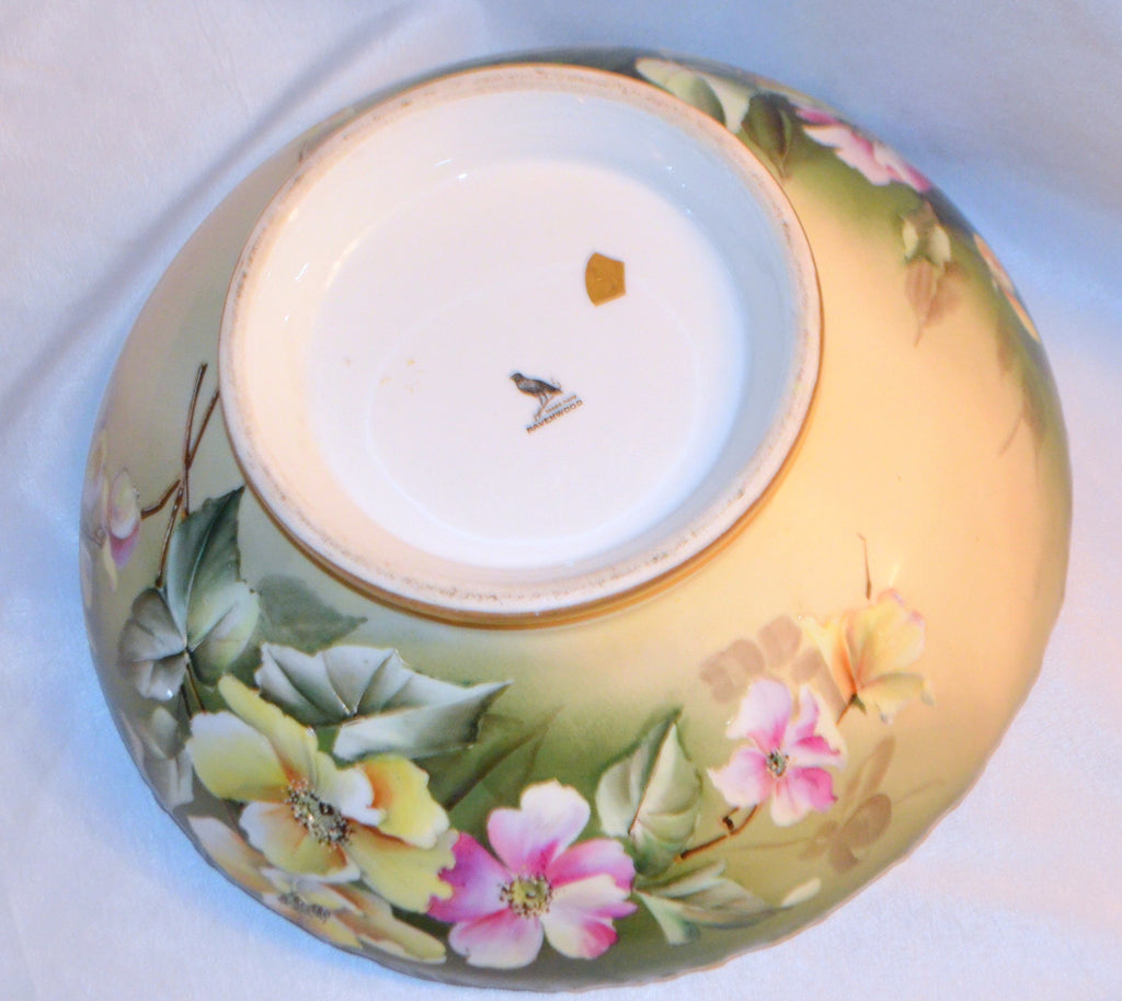 Limoges Punch Bowl Ravenwood Studios Sinclaire Hand Painted Primrose