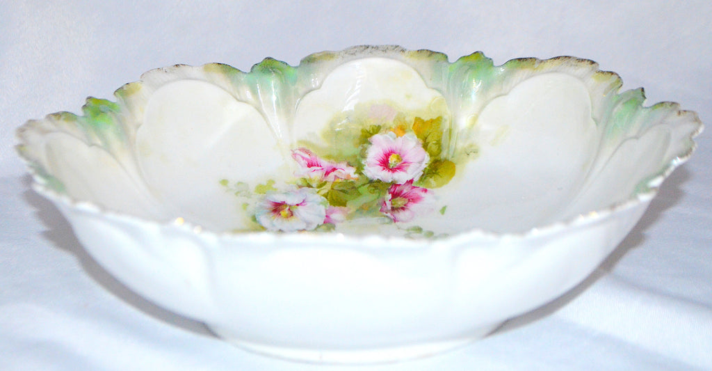 RS Prussia Bowl Mold 256 Poppies Pattern Pearlized Lustre Finish