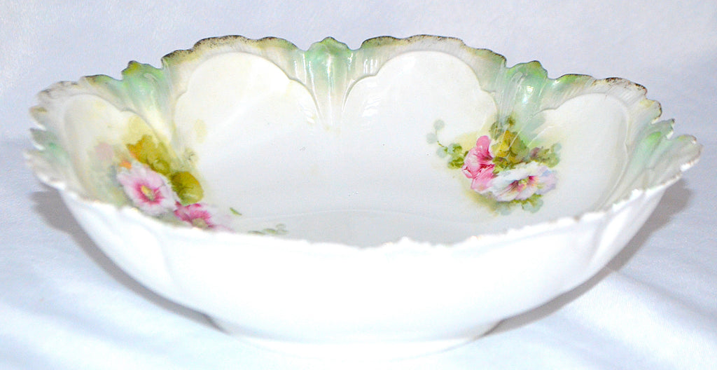 RS Prussia Bowl Mold 256 Poppies Pattern Pearlized Lustre Finish