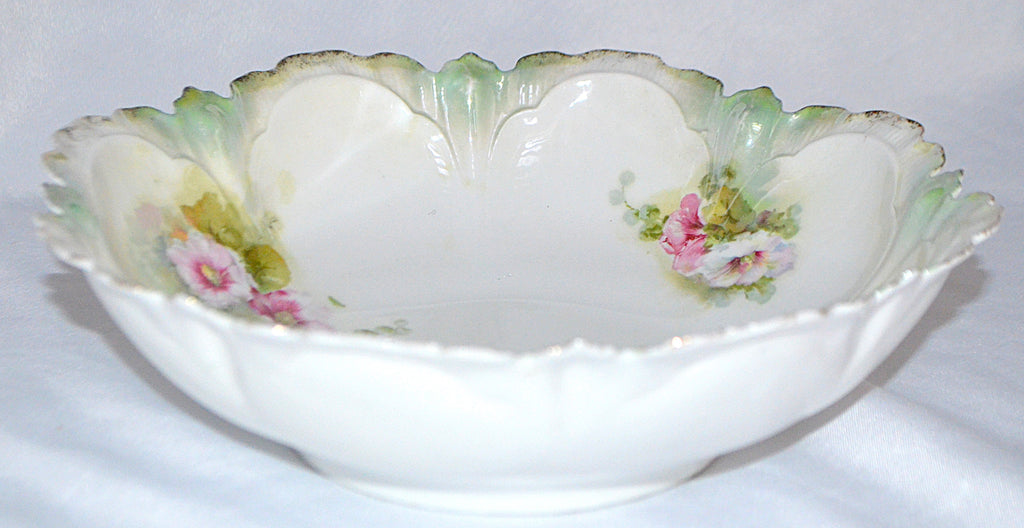 RS Prussia Bowl Mold 256 Poppies Pattern Pearlized Lustre Finish