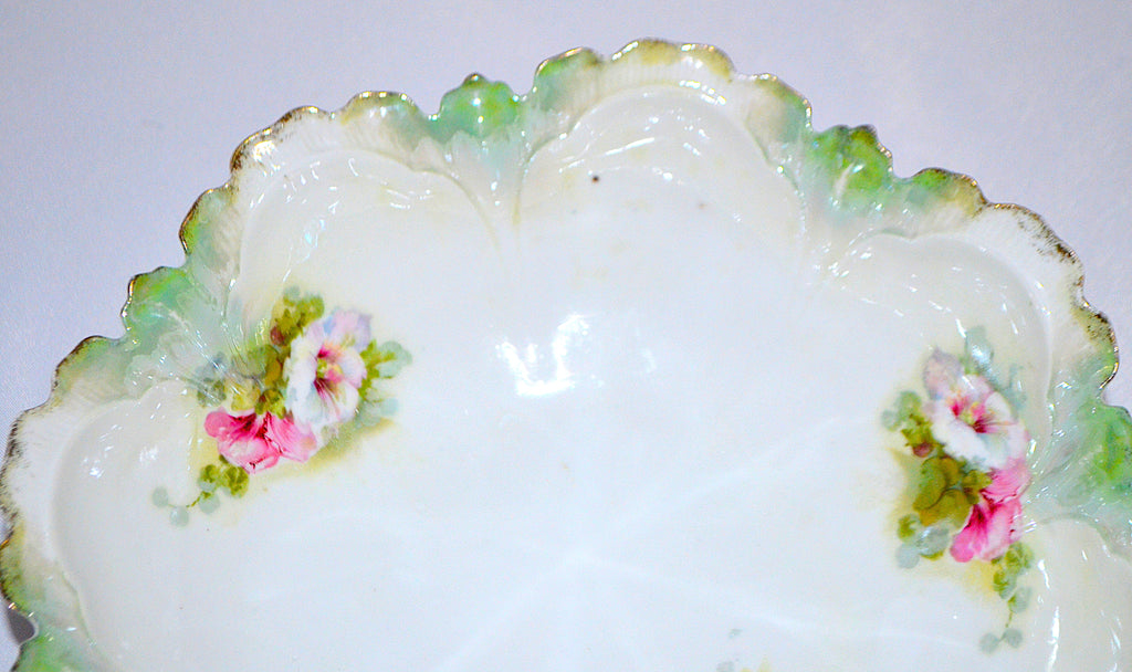 RS Prussia Bowl Mold 256 Poppies Pattern Pearlized Lustre Finish