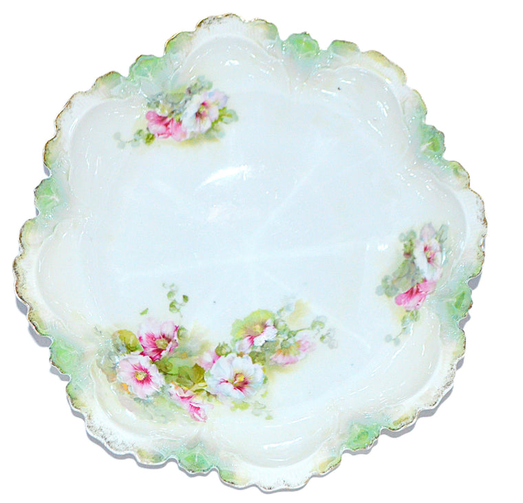 RS Prussia Bowl Mold 256 Poppies Pattern Pearlized Lustre Finish