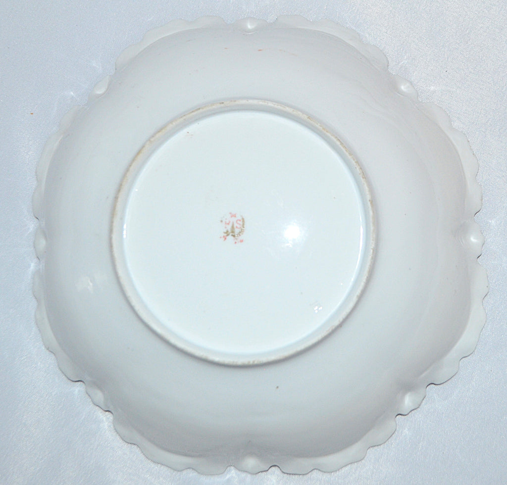 RS Prussia Bowl Mold 256 Poppies Pattern Pearlized Lustre Finish