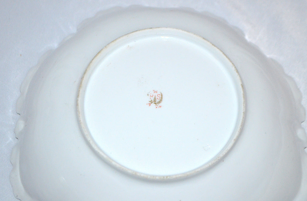 RS Prussia Bowl Mold 256 Poppies Pattern Pearlized Lustre Finish