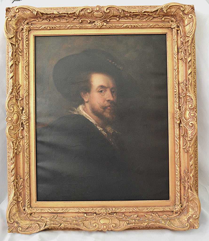 Self Portrait with a Hat Peter Paul Rubens After Rubens Oil Painting on Canvas UFFIZI Wax Seal