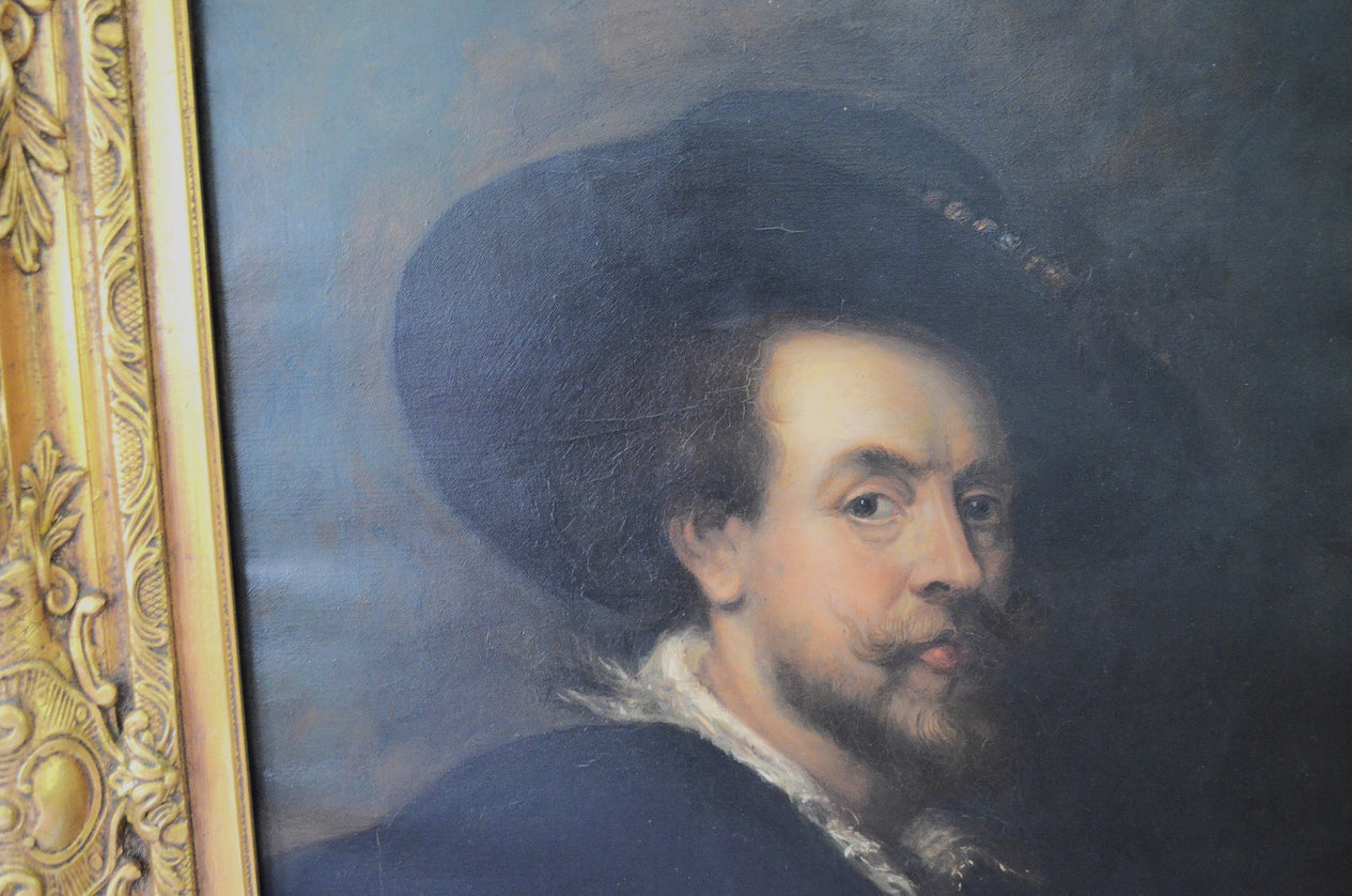 Self Portrait with a Hat Peter Paul Rubens After Rubens Oil Painting on Canvas UFFIZI Wax Seal