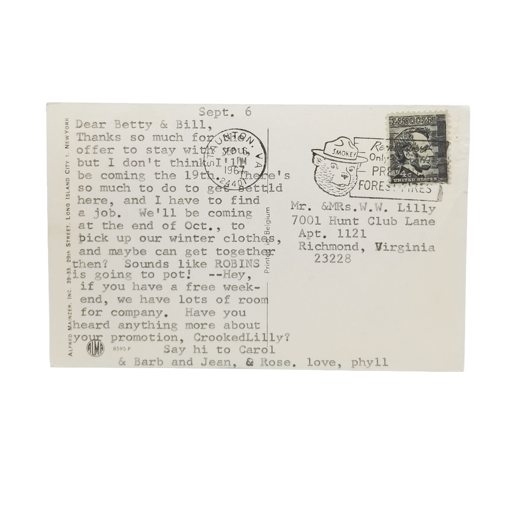 Vintage M.I. Hummel Bonnie Artist Signed Postcard Child w/Flower Stems