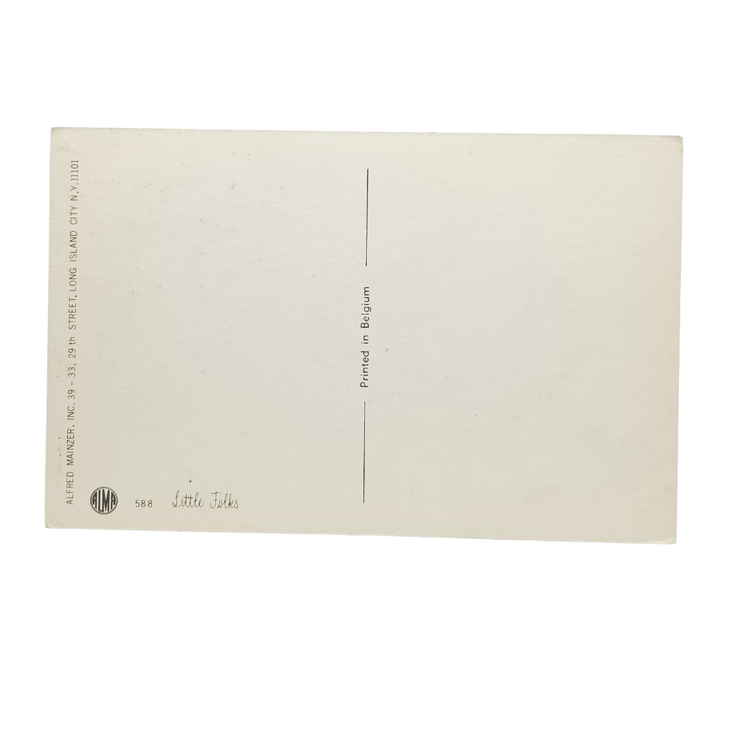 Vintage M.I. Hummel Bonnie Artist Signed Postcard Boy Working on Fence