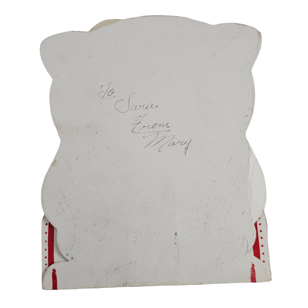 Antique 1920s Die Cut Valentine Fold Down Sailor Couple w/Hearts