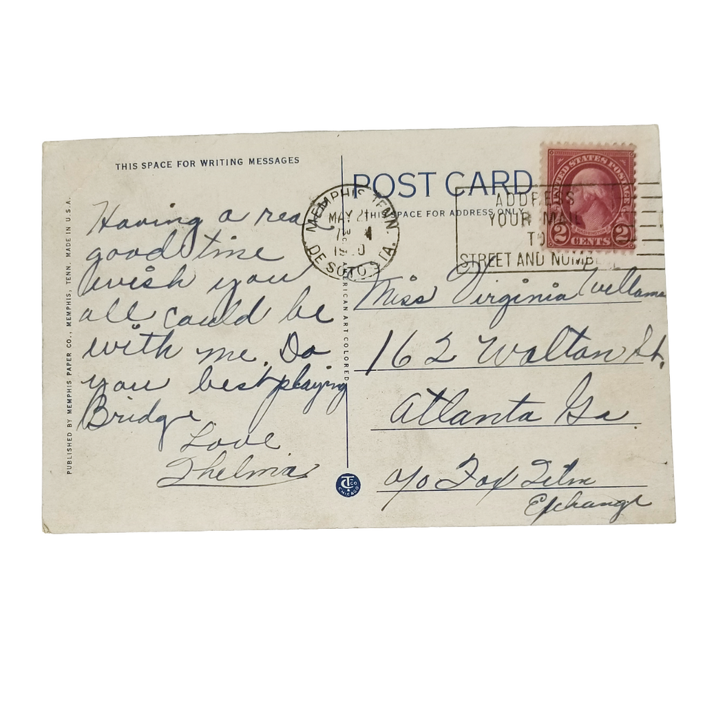 Antique Post Card Hotel Peabody Memphis TN | 1920s Scenic Postcard Tennessee