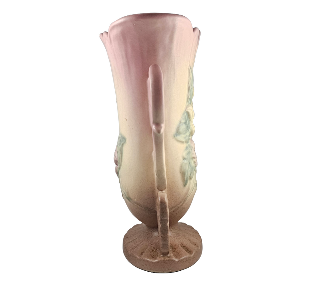 Vintage Hull Pottery Wildflower Vase #76 | 1940s Art Deco Double Handle Fan Vase