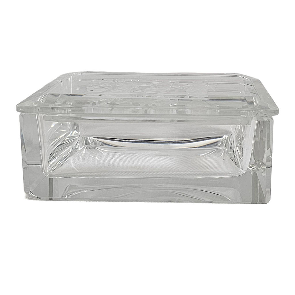 Antique Bohemian Glass Smoker's Box Three Graces Intaglio Cut Heinrich Hoffman