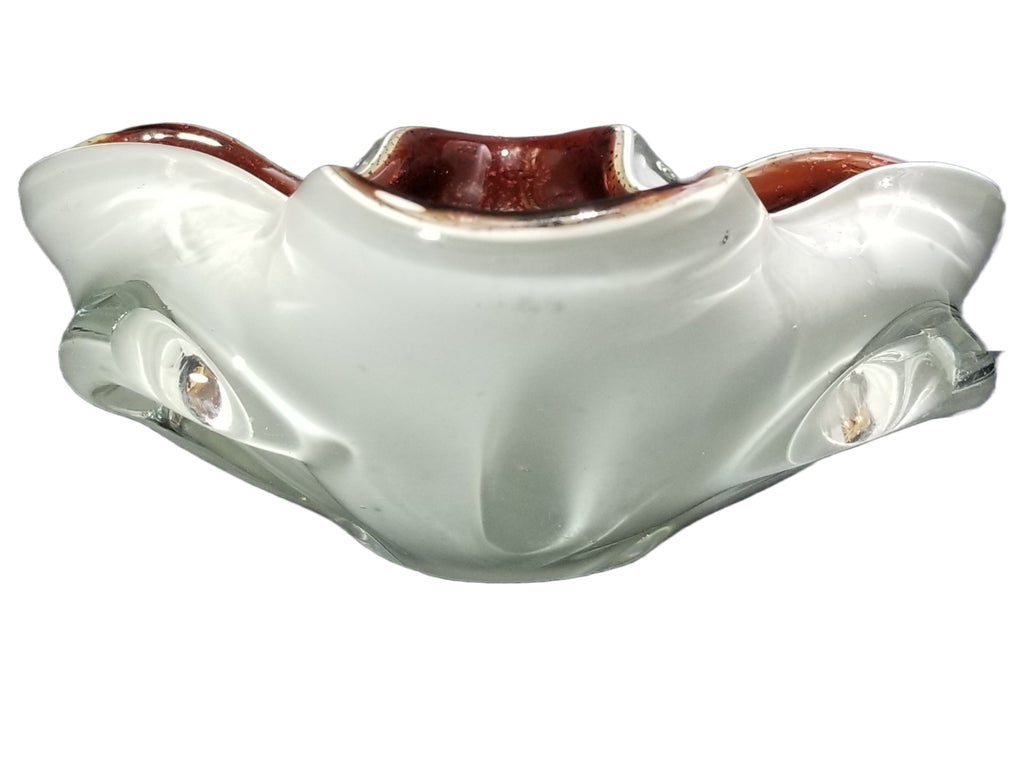 MCM Mid Century Modern Barbini Murano Italian Art Glass Cased Aventurine Bowl