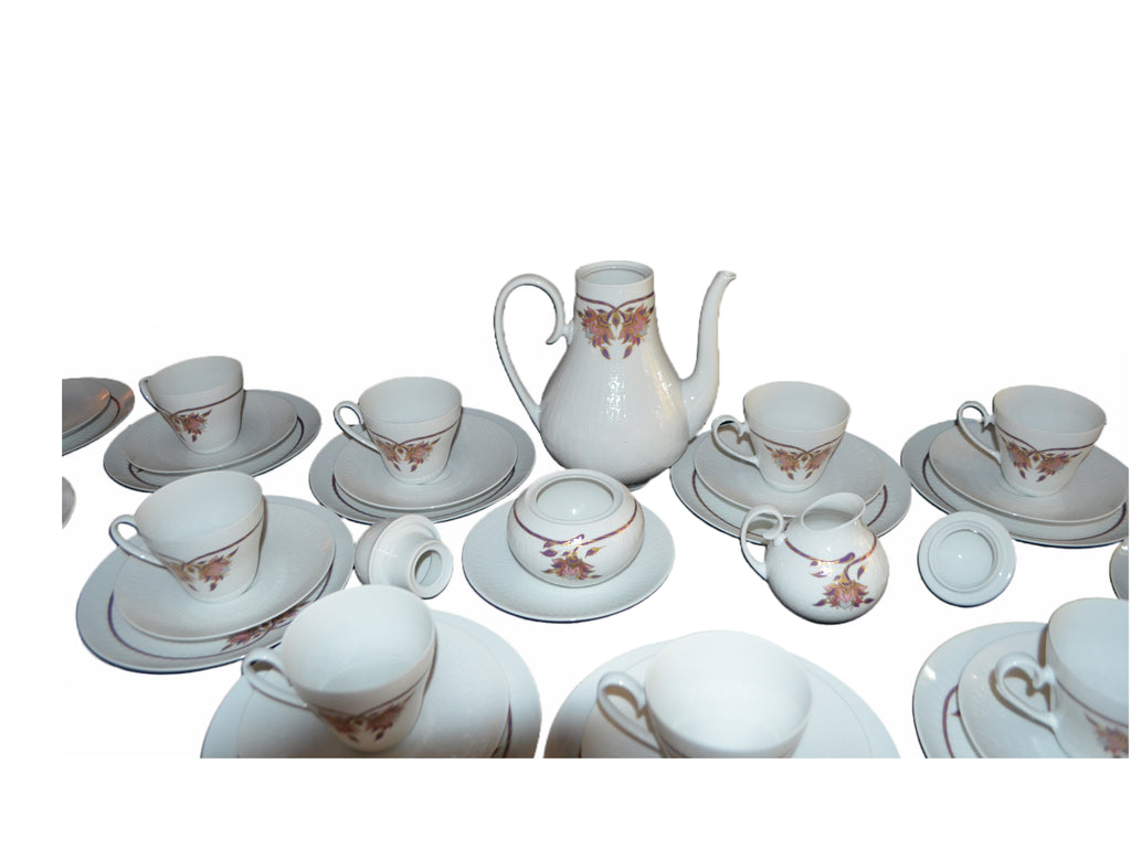 MCM Vintage Rosenthal Coffee/Tea Service Romance Orchid Flowers by BJÖRN WIJBLAD studio-line Germany 42 pieces