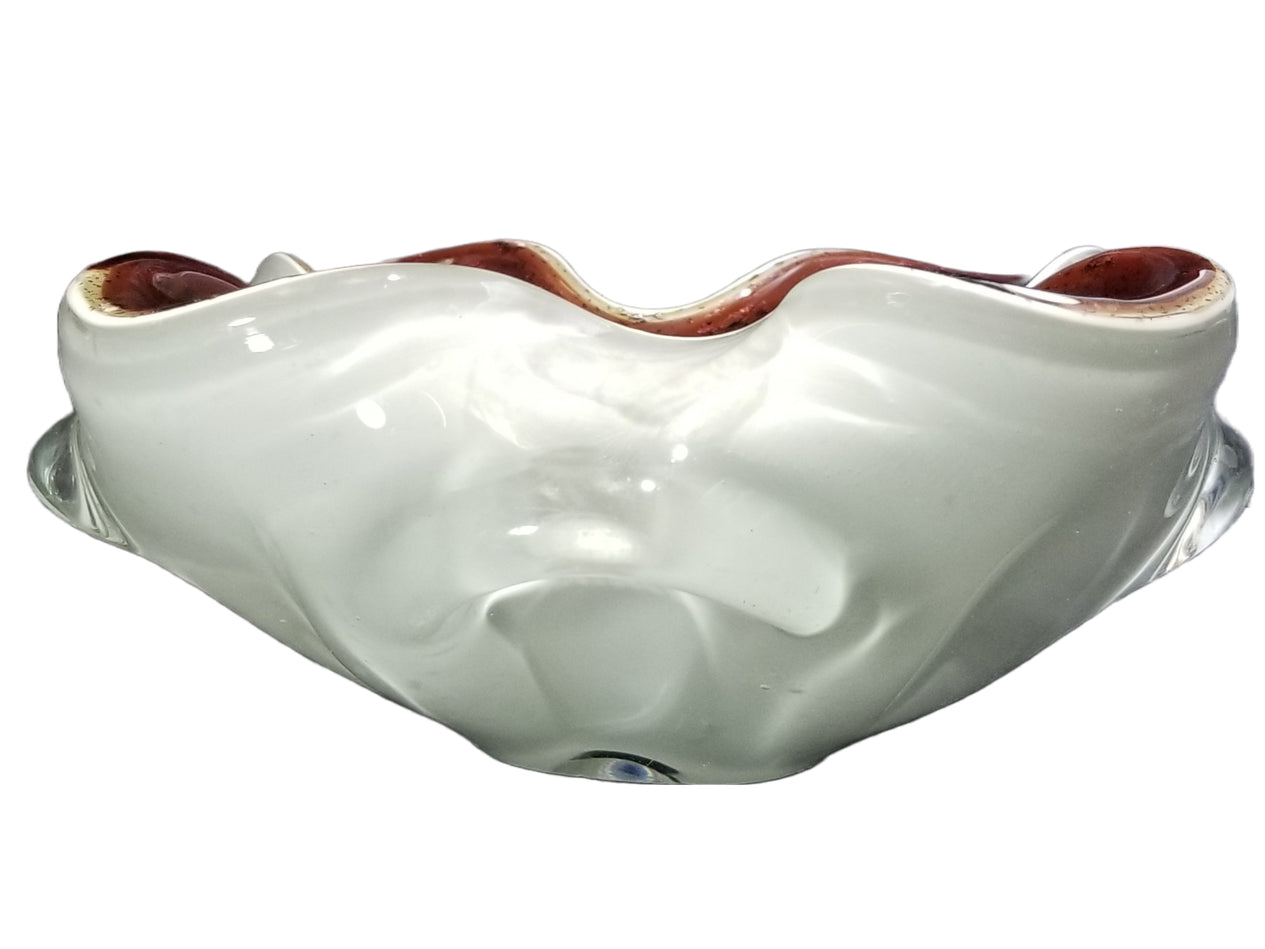 MCM Mid Century Modern Barbini Murano Italian Art Glass Cased Aventurine Bowl