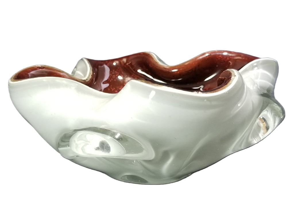 MCM Mid Century Modern Barbini Murano Italian Art Glass Cased Aventurine Bowl