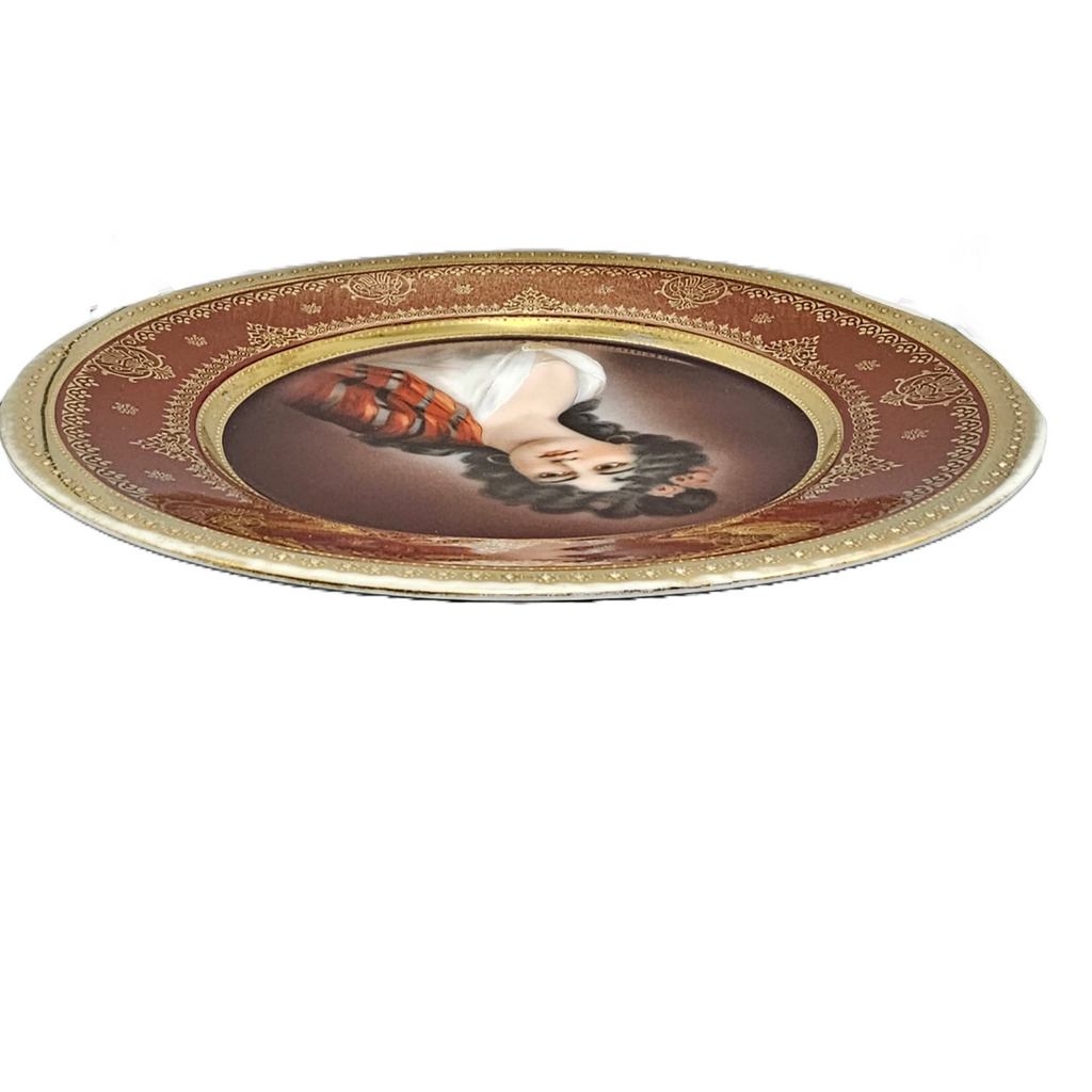 Royal Vienna Style Hutschenreuther Bavarian Porcelain Portrait Plate Beehive Mark