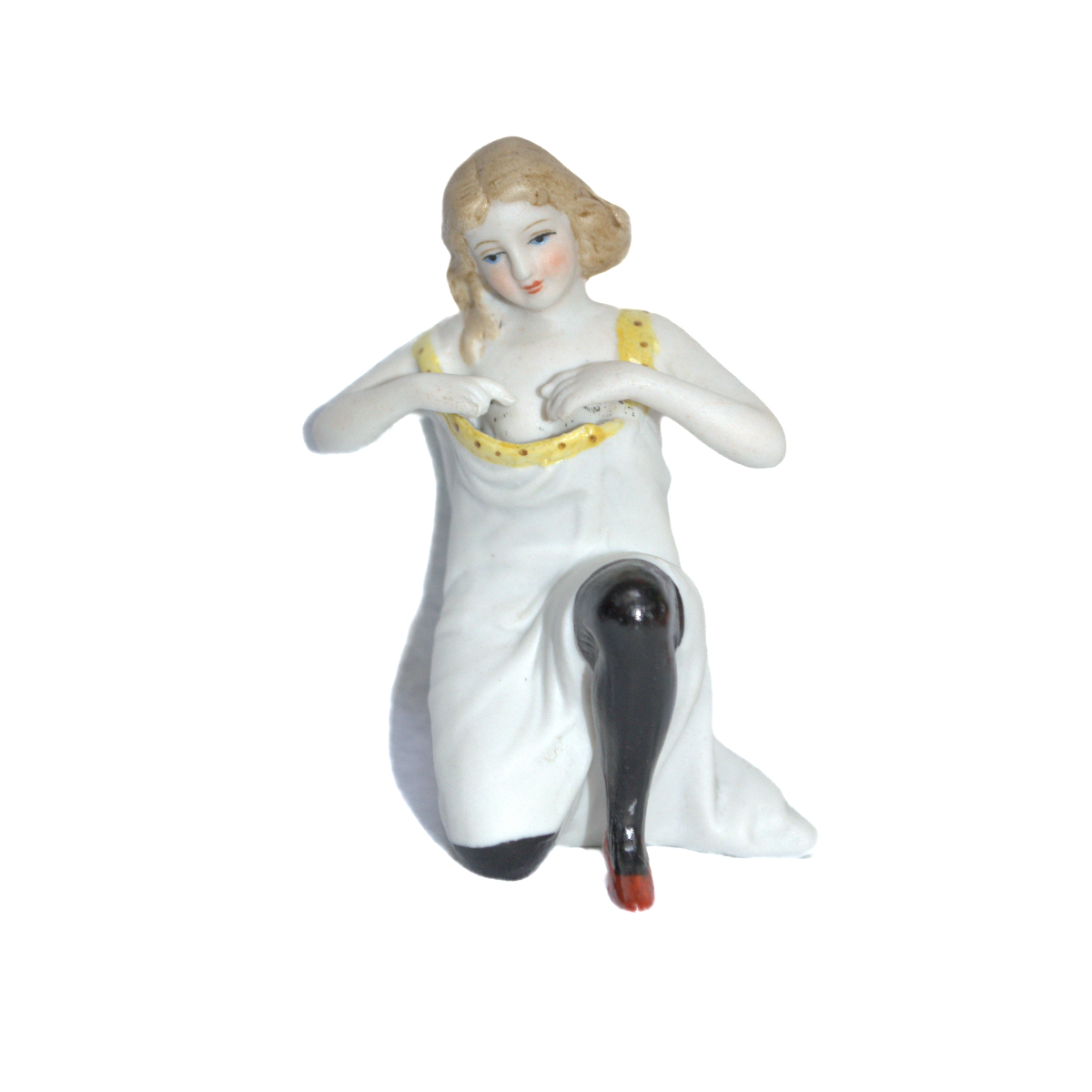 Schafer Vater Bisque Porcelain Black Stocking Naughty Bathing Beauty Kneeling Down