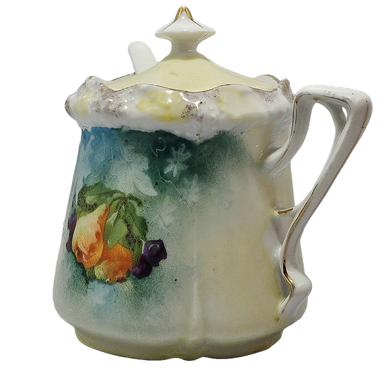 RS Prussia Mold 525 Fruit Decor Mustard Pot