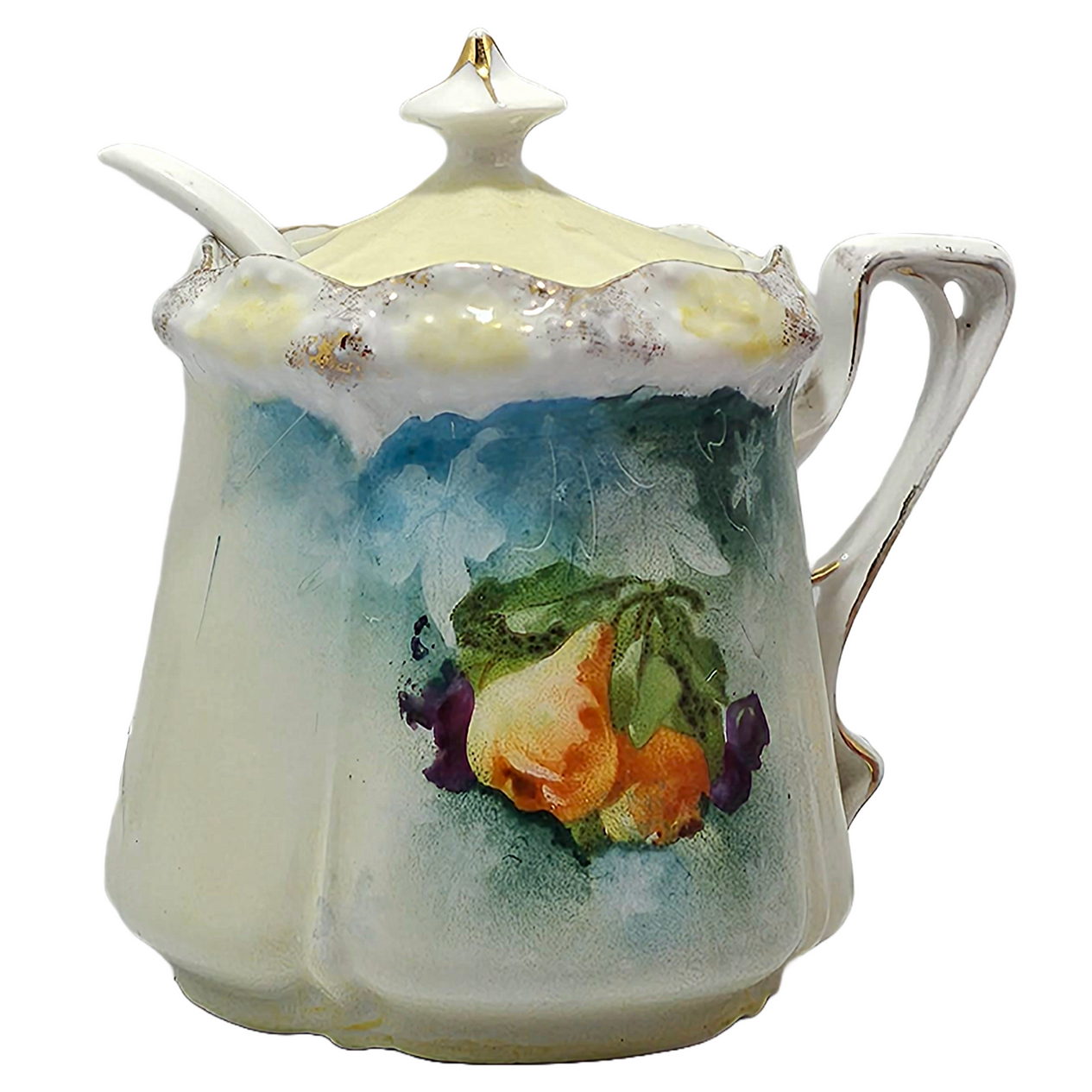 RS Prussia Mold 525 Fruit Decor Mustard Pot