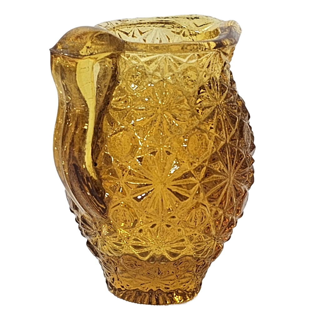 EAPG Miniature LE Smith Daisy Button Gold Honey Miniature Pitcher Toothpick Holder