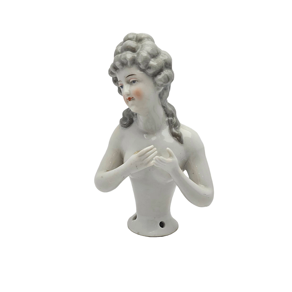 Dressel Kister German Porcelain Half Doll Large Size Arms Away Nude Woman