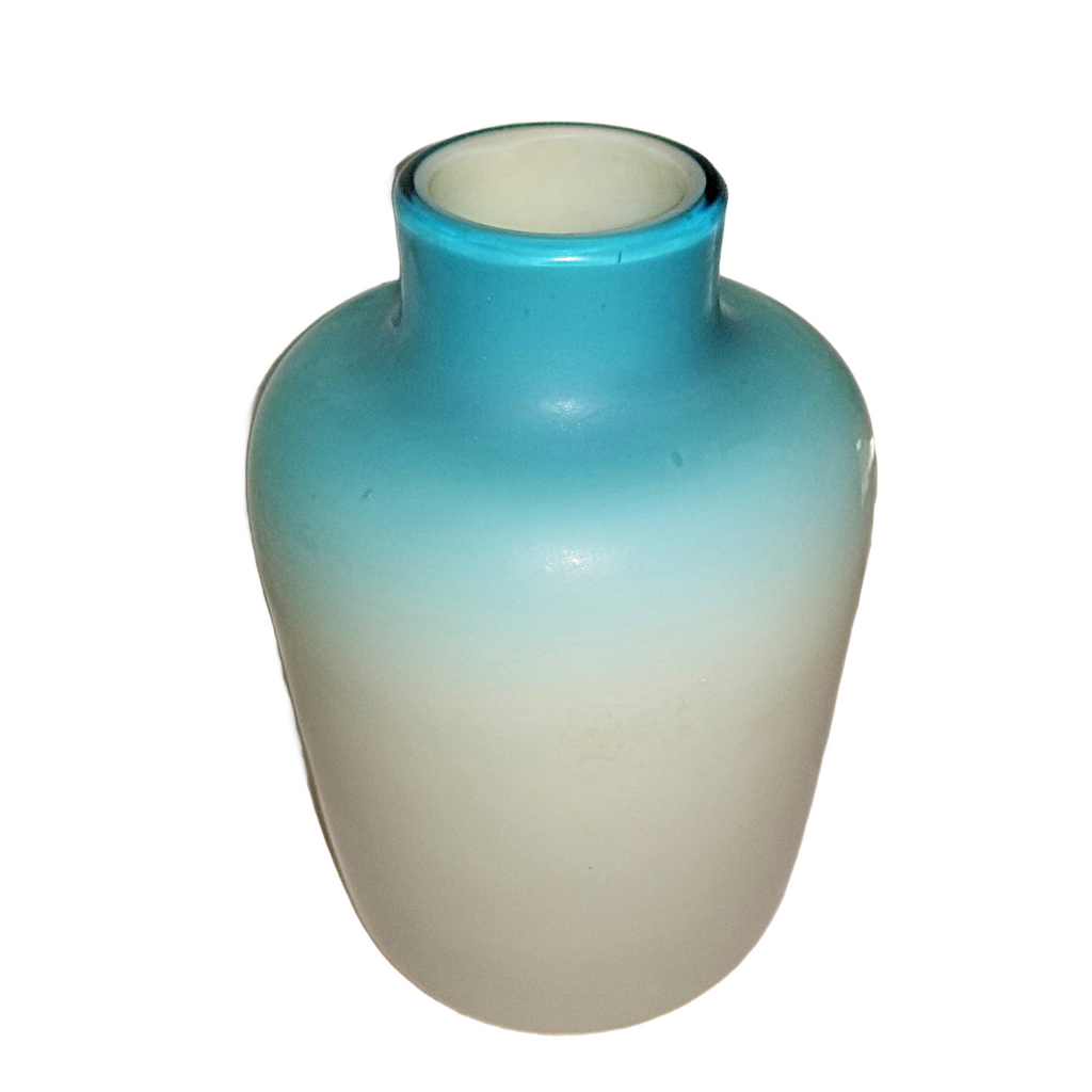 Thomas Webb Blue Cased Satin Glass Vase