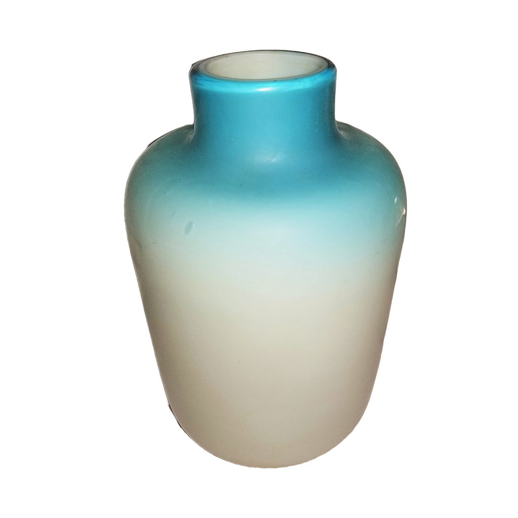 Thomas Webb Blue Cased Satin Glass Vase