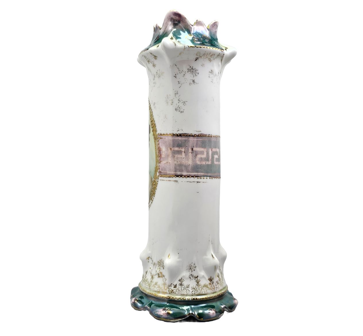 Royal Vienna German Porcelain Portrait Vase Lebrun Tiffany Finish