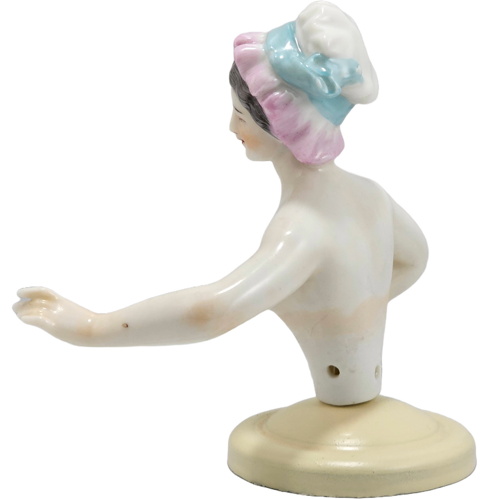 German Porcelain Half Doll "Lady in Charlotte Bonnet" by Dressel & Kister