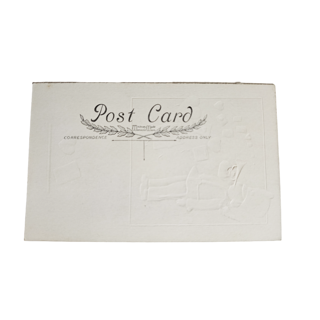 Whitney Valentine Postcard Anthropomorphic Hearts & Cards Following Cupid Marching Band